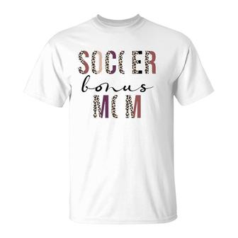 Soccer Bonus Mom, Soccer Mom, Leopard Mother's Day T-Shirt | Mazezy