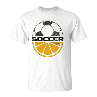 Soccer Mom Orange Slice V-Neck T-Shirt | Mazezy