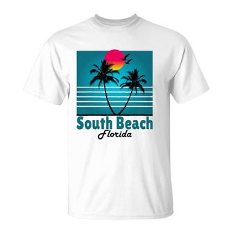 South Beach Miami Florida Seagulls Souvenirs T-Shirt | Mazezy