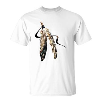 Southwest Native American Indian Tribal Art Colorful Feather T-Shirt | Mazezy