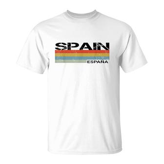 Spain & Spanish Language Espana Retro Vintage Stripes T-Shirt - Thegiftio UK