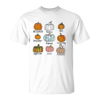 Speech Therapy Halloween Pumpkins For Slp Therapist T-Shirt | Mazezy