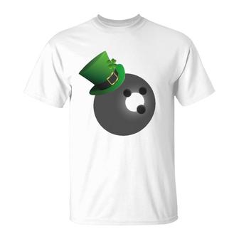 St Patrick's Day Bowling Ball Leprechaun Hat T-Shirt | Mazezy