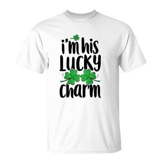 St Patrick's Day Couples I'm His Lucky Charm Matching Gifts T-Shirt | Mazezy