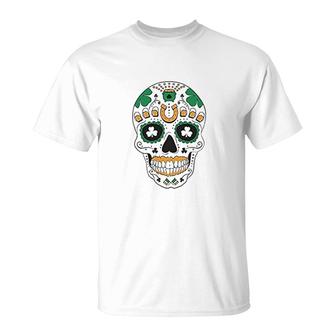 St Patricks Day Irish Sugar Skull T-Shirt - Thegiftio