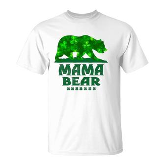 St Patricks Day Mama Bear Sunflower Mother Father Funny T-Shirt | Mazezy