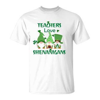 St Patrick's Day S His And Hers Four Leaf Clover Teacher T-Shirt | Mazezy