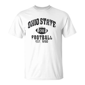 State Of Ohio Columbus Varsity Style Football Gift Zip T-Shirt | Mazezy