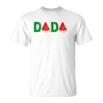Summer Dad Dada Watermelon One In A Melon Party Daddy T-Shirt | Mazezy AU