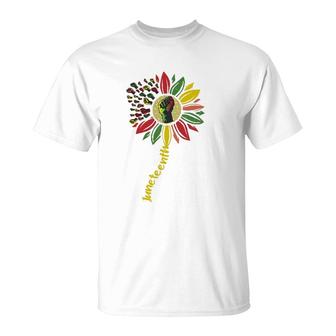 Sunflower Fist Juneteenth Black History African T-Shirt | Mazezy