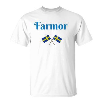 Swedish Grandmother Farmor Flags Sweden Father's Mother T-Shirt | Mazezy