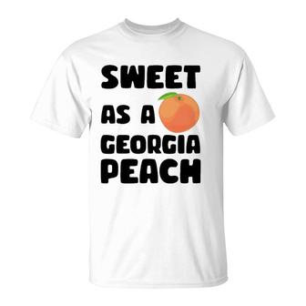 Sweet As A Georgia Peach Funny Georgian Gift Georgia Peach T-Shirt | Mazezy