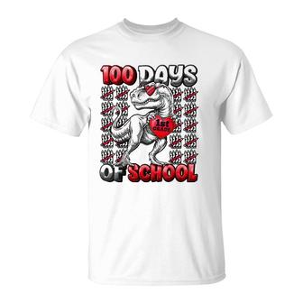 T Rex 100 Days Of School 1St Grade 100 Days Smarter T-Shirt | Mazezy