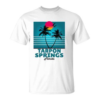 Tarpon Springs Florida Fl Summer Seagulls Souvenirs T-Shirt | Mazezy