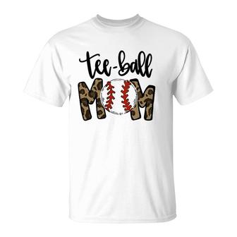 Teeball Mom Leopard Funny Ball Mom Mother's Day Gift T-Shirt | Mazezy