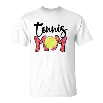 Tennis Mom Pink Leopard Tennis Mama Mother's Day Tennis Mom T-Shirt | Mazezy