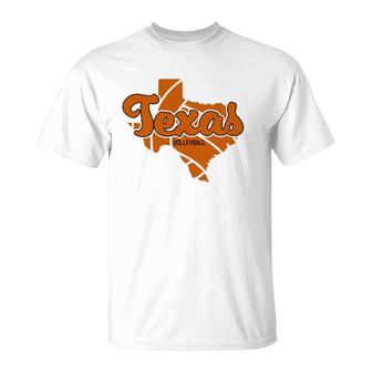 Texas Volleyball Retro Script T-Shirt | Mazezy DE