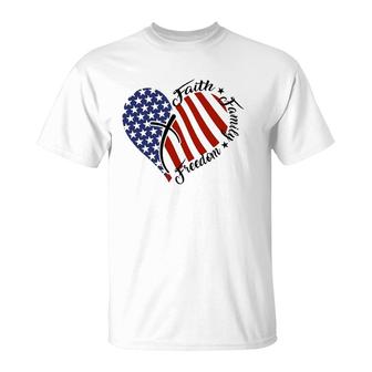 Th Heart Patriotic America Flag Christian Cross Costume T-Shirt | Mazezy CA