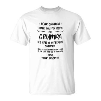 Thank You For Being My Grumpa T-Shirt | Mazezy