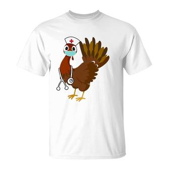 Thanksgiving Nurse Funny Turkey Scrub Gift For Nurses T-Shirt | Mazezy UK