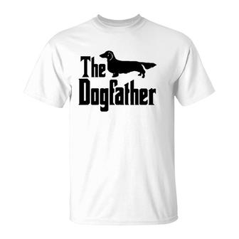 The Dogfather Long Haired Dachshund Funny Dog Gift T-Shirt | Mazezy