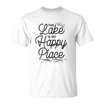 The Lake Is My Happy Place Funny Summer Camp Vacation Gift T-Shirt | Mazezy