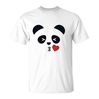 The Lovely Panda Face Valentine T-Shirt | Mazezy
