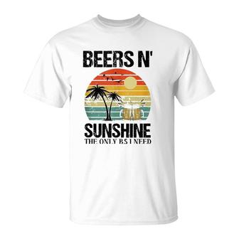 The Only Bs I Need Is Beer N' Sunshine Retro Beach T-Shirt | Mazezy UK