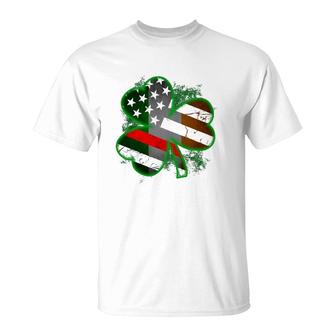 Thin Red Line St Patrick's Day Honoring Firefighters T-Shirt | Mazezy