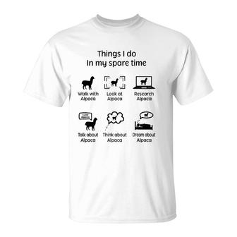 Things I Do - Alpaca Lover Gift T-Shirt | Mazezy