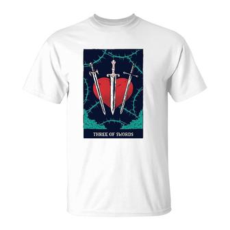 Three Of Swords Tarot Card T-Shirt | Mazezy CA