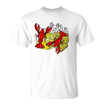 Tis The Season New Orleans Crawfish Mardi Gras Costume T-Shirt | Mazezy