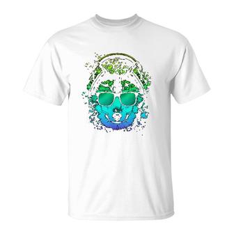 Trippy Dj Gift Edm Techno House Wolves Psychedelic Wolf T-Shirt | Mazezy