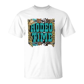 Turquoise Rodeo Decor Graphic Rodeo Time T-Shirt | Mazezy