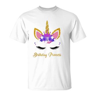Unicorn Birthday Princess Unicorn Girl Birthday Party T-Shirt | Mazezy