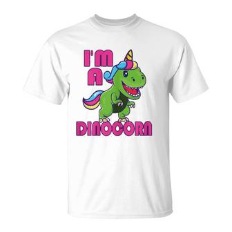Unicorn Dinosaur Unicorn Cute Dinocorn Fun Dino Girl Trex T-Shirt | Mazezy