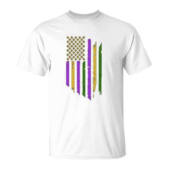 Us Mardi Gras Flag Celebration T-Shirt | Mazezy