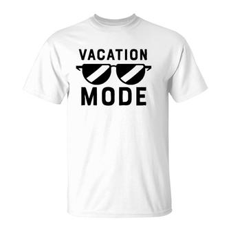 Vacation Mode Funny Tee For Men Boys Sunglasses Vacay T-Shirt | Mazezy