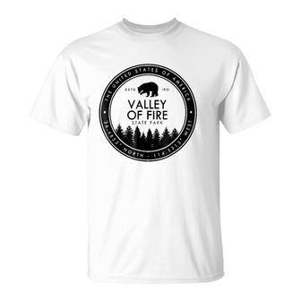 Valley Of Fire State Park Emblem Souvenirs Nevada T-Shirt | Mazezy