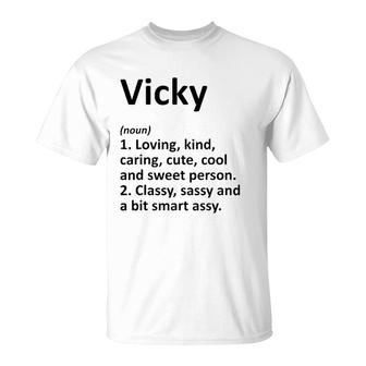 Vicky Definition Personalized Name Funny Birthday Gift Idea T-Shirt | Mazezy