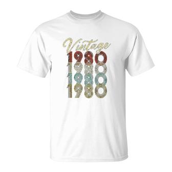Vintage 1980 Retro Style Forty Years Old Born In 1980 T-Shirt - Thegiftio UK