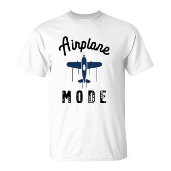 Vintage Airplane Mode Pilot Flight Attendant Summer Travel T-Shirt | Mazezy AU