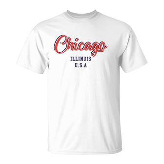 Vintage Chicago Illinois Usa Classic Sport Design T-Shirt | Mazezy