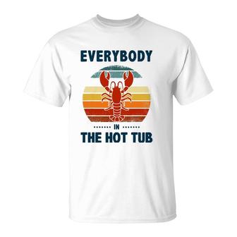 Vintage Everybody In The Hot Tub Funny Crawfish Eating T-Shirt | Mazezy
