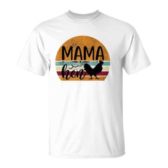 Vintage Farm Mama Hen Chicken Farming Farmer T-Shirt | Mazezy