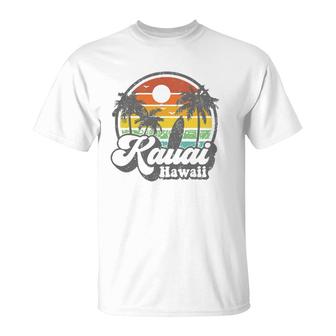 Vintage Kauai Beach Hawaii Surf Hawaiian Surfing 70'S Gift T-Shirt | Mazezy