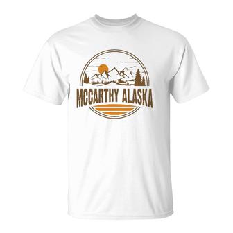 Vintage Mccarthy Alaska Mountain Hiking Souvenir Print T-Shirt | Mazezy