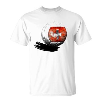 Vintage Volleyball Switzerland Flag Swiss Pride T-Shirt | Mazezy AU