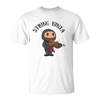 Violin For Kids - String Ninja Gift For Violinist T-Shirt | Mazezy