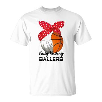 Volleyball Busy Raising Ballers T-Shirt | Mazezy